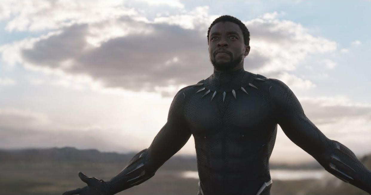 chadwick boseman as t'challa in black panther