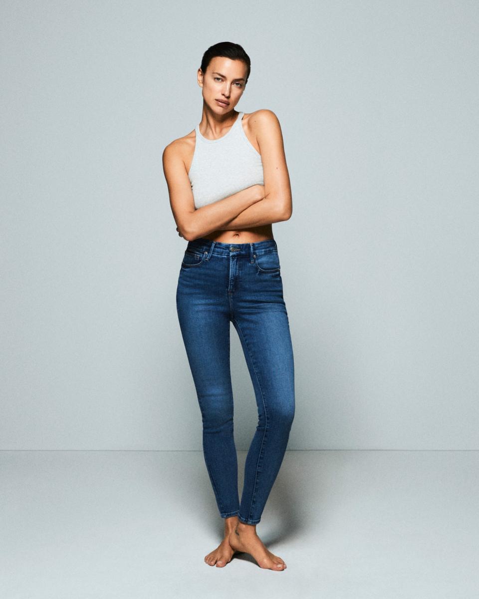 irina shayk, good american denim jeans campaign, modeling