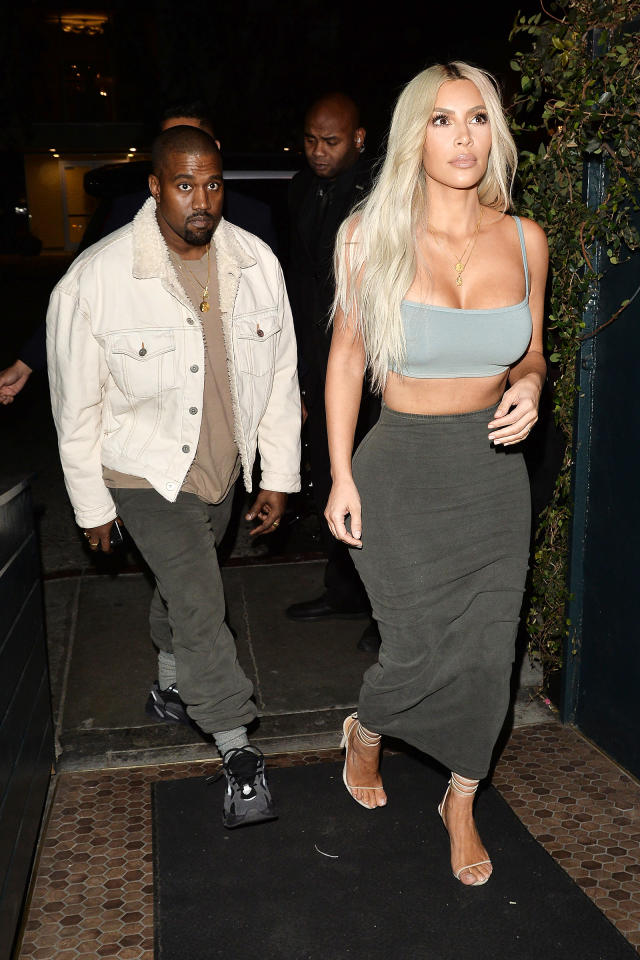 Kim Kardashian Wears a Bra, Kanye West Wears Sweatpants to Kendall Jenner's  Birthday Dinner