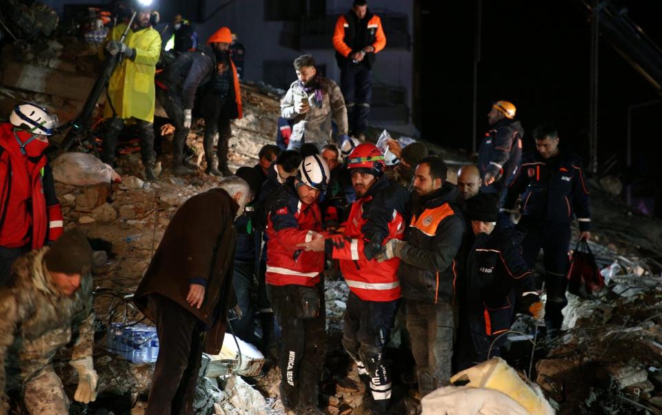 A person rescued after 26 hours in the wreckage of collapsed building in Osmaniye