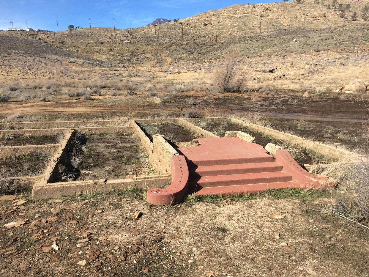 Remains of the grammar school in Old Kernville, CA, currently under Lake Isabella.