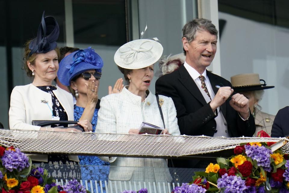 Anne looked excited during the race (Andrew Matthews/PA) (PA Wire)