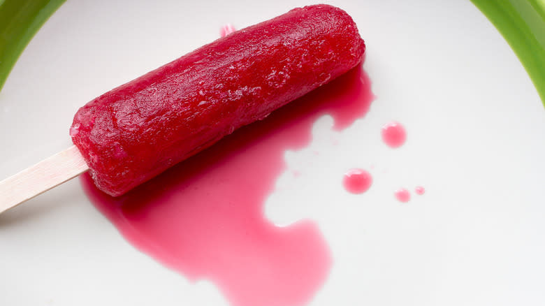 Melted popsicle on counter