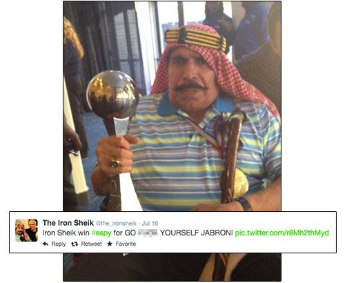 Photo and tweet from The Iron Sheik