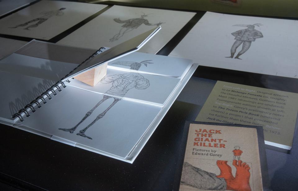 Display cases filled with Edward Gorey's book creations are the featured exhibit this season at the Edward Gorey House in Yarmouth Port.