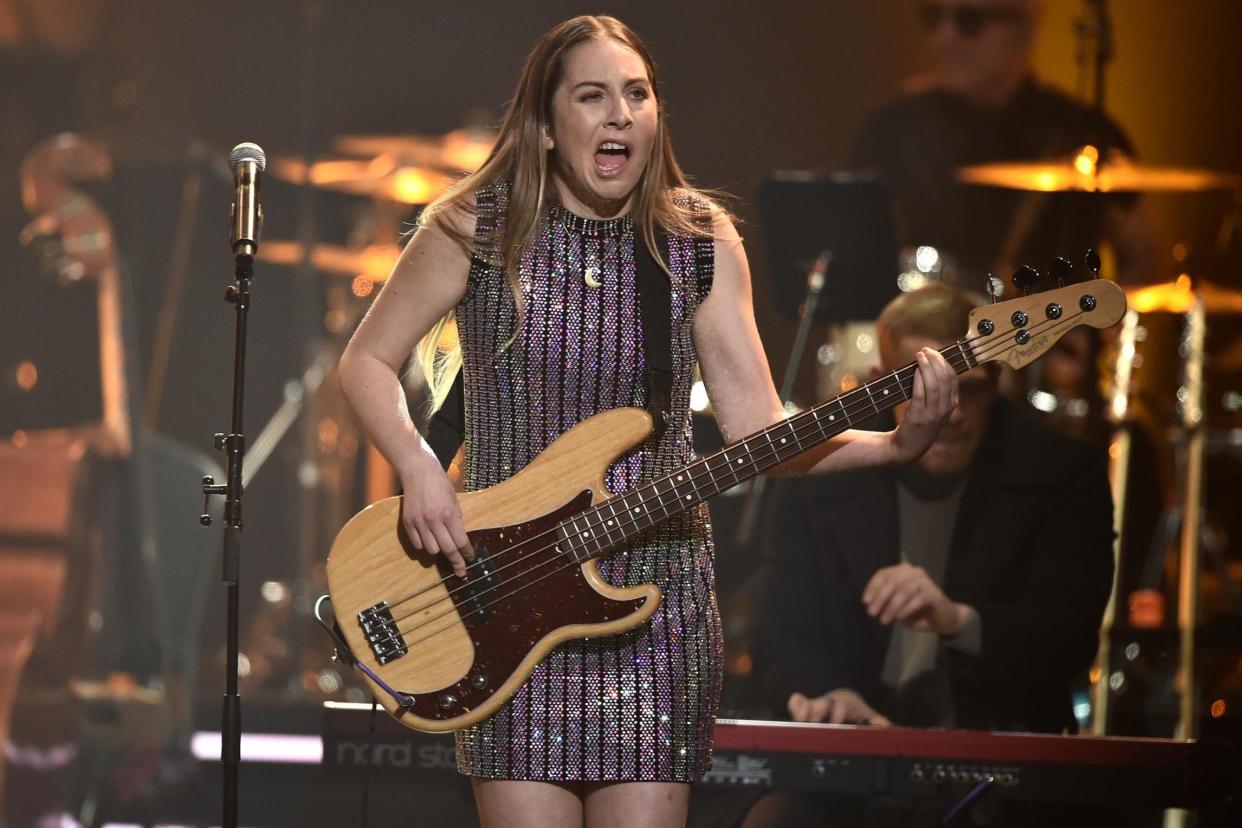 Este Haim performs with her band Haim at Radio City Music Hall on 26 January 2018 in New York City: Steven Ferdman/Getty Images