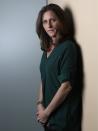 Kim Goldman poses for a portrait Friday, June 7, 2019, in Los Angeles. Goldman has continued to make the case publicly that it was O.J. Simpson who killed her brother and Simpson's ex-wife on a June night in 1994. Beginning Wednesday, Goldman will examine the case in a 10-episode podcast, "Confronting: OJ Simpson." She'll interview her brother's old friends, the police detective who investigated the killings, attorneys for the defense and prosecution, and two of the 12 jurors who voted to acquit Simpson. (AP Photo/Marcio Jose Sanchez)