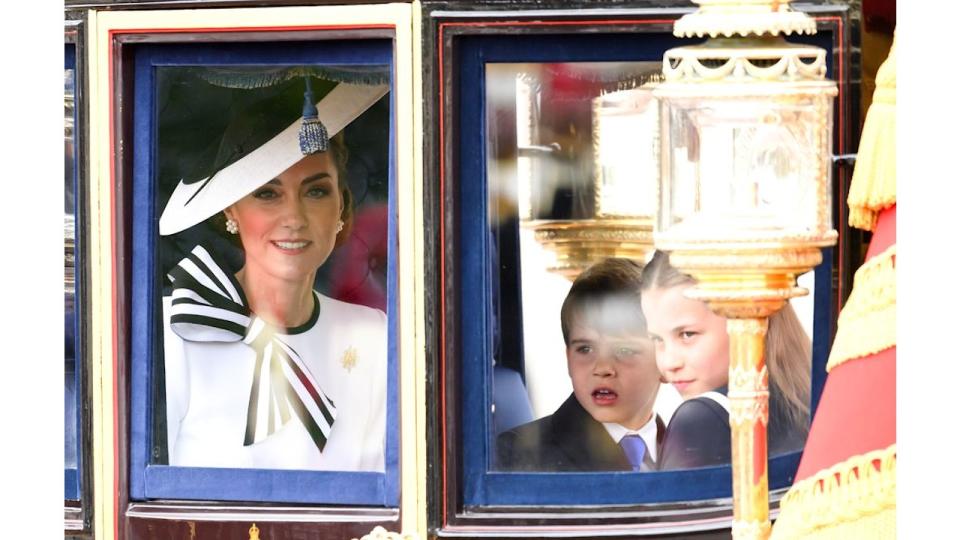 Princess Kate, Prince George, and Princess Charlotte attend Trooping the Colour 2024