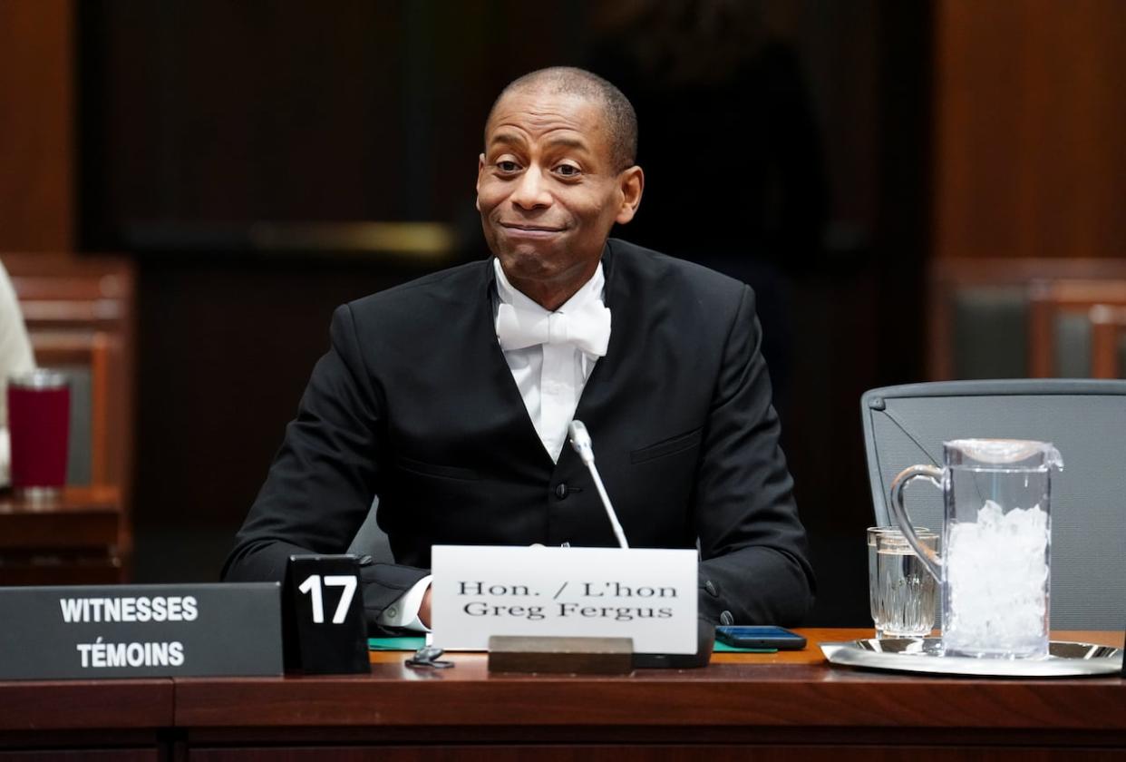 Speaker of the House of Commons Greg Fergus appeared before a House of Commons committee Monday to answer questions about his decision to appear in a video, wearing his Speaker's robes, that was shown at the Ontario Liberal convention. (The Canadian Press/Sean Kilpatrick - image credit)