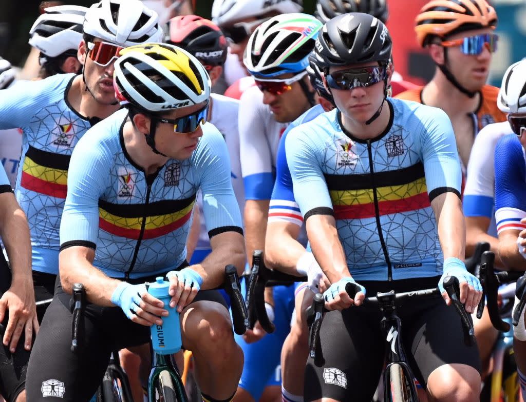  Belgian road cyclists Wout Van Aert and Remco Evenepoel  