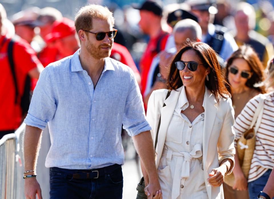 Prince Harry and Meghan attend an event at the 2023 Invictus Games, in Duesseldorf, Germany (REUTERS)