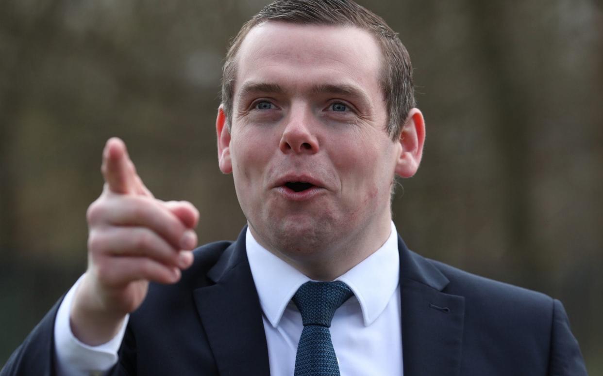 Scottish Conservative Leader Douglas Ross outside New Stobhill Hospital in Springburn, north Glasgow - Andrew Milligan/PA