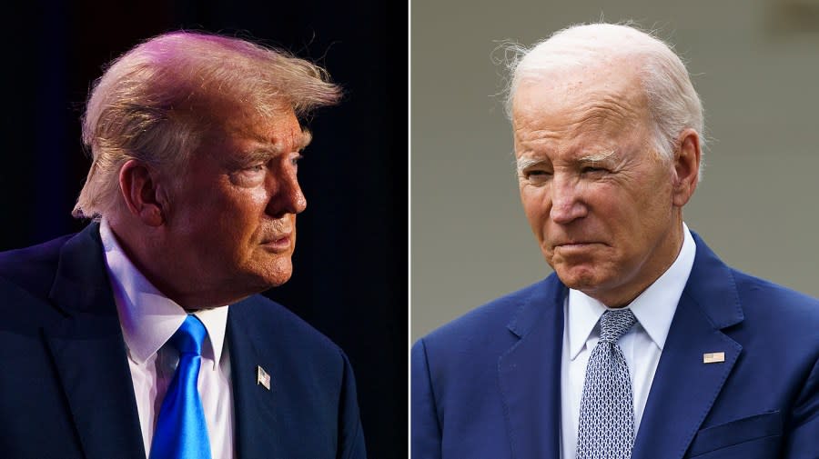 Former President Donald Trump and President Biden