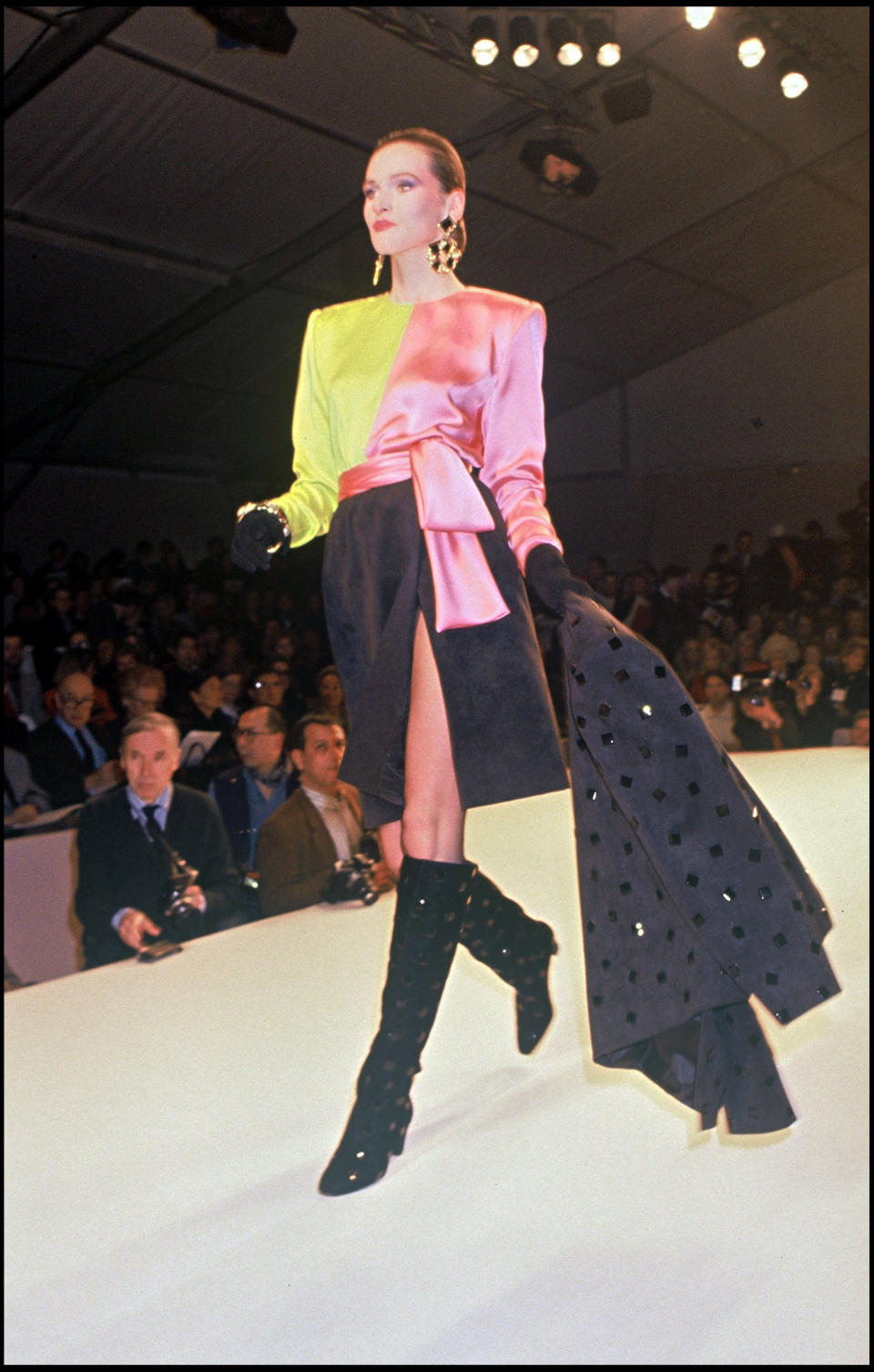 A model walks during the Givenchy fall/winter 1991-1992 ready-to-wear show.&nbsp;