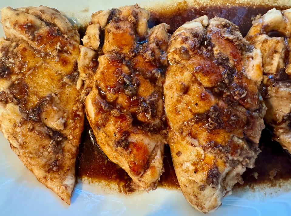 Chicken with honey-balsamic garlic