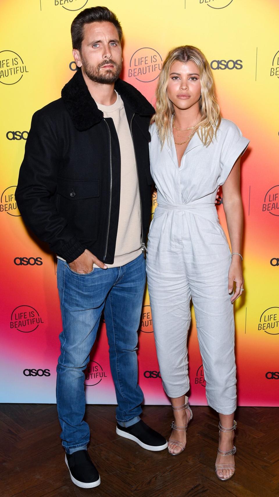 Scott Disick and Sofia Richie attend ASOS celebrates partnership with Life Is Beautiful at No Name on April 25, 2019 in Los Angeles, California