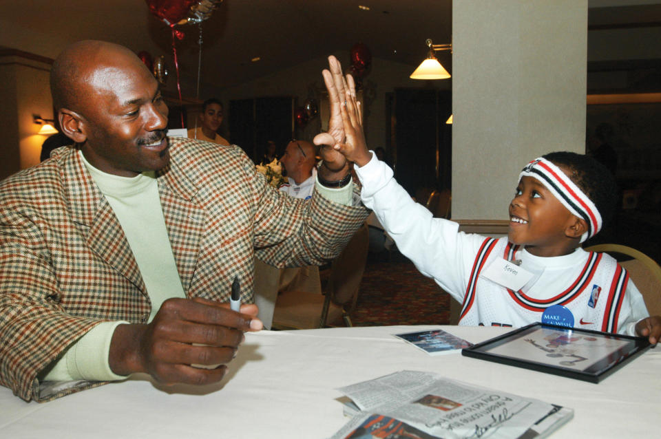 Jordan, who quickly rose to fame after joining the Chicago Bulls in 1984, granted his first wish in 1989 and has since granted hundreds more. He is still one of the most request celebrities by wish recipients, according to the organization.  / Credit: Make-A-Wish