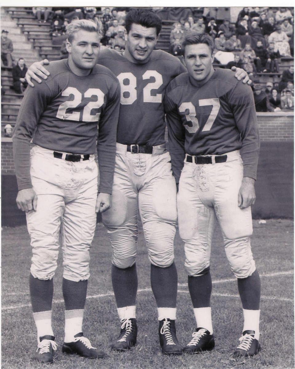 Left to right: Bobby Layne, Leon Hart and Doak Walker were the Lions' big acquisitions in 1950.