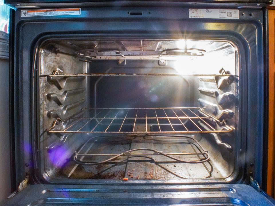 Inside the author's dirty oven