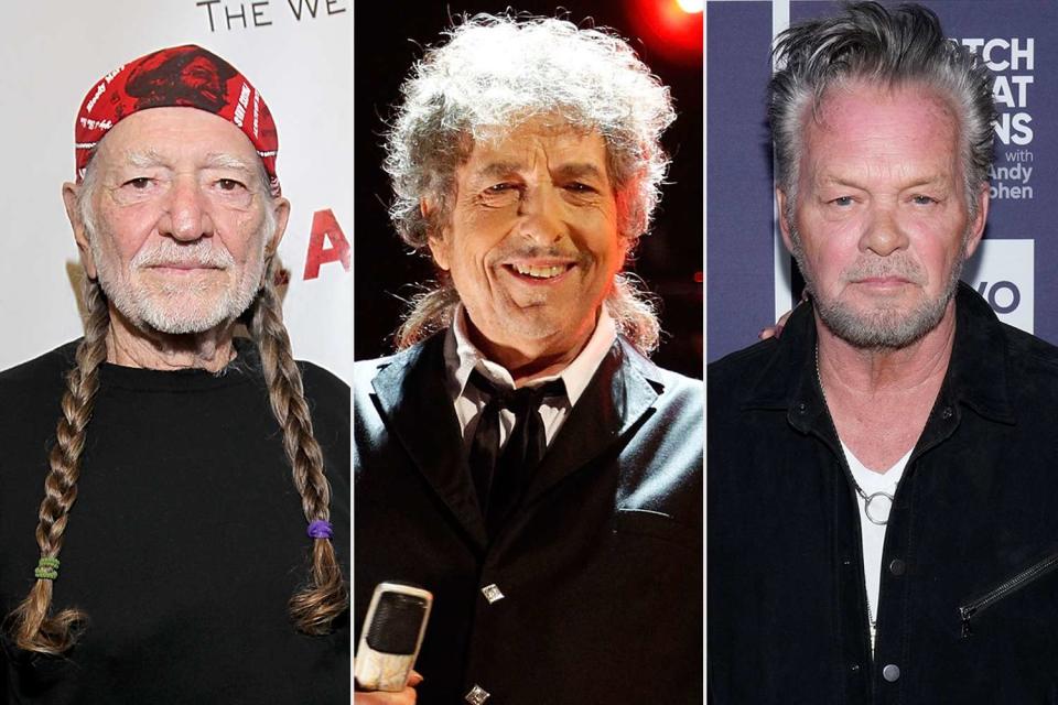 <p>Gary Miller/WireImage; Christopher Polk/Getty; Charles Sykes/Bravo via Getty </p> Willie Nelson, Bob Dylan and John Mellencamp