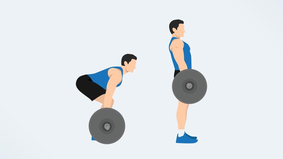 an illo of a man doing a barbell deadlift