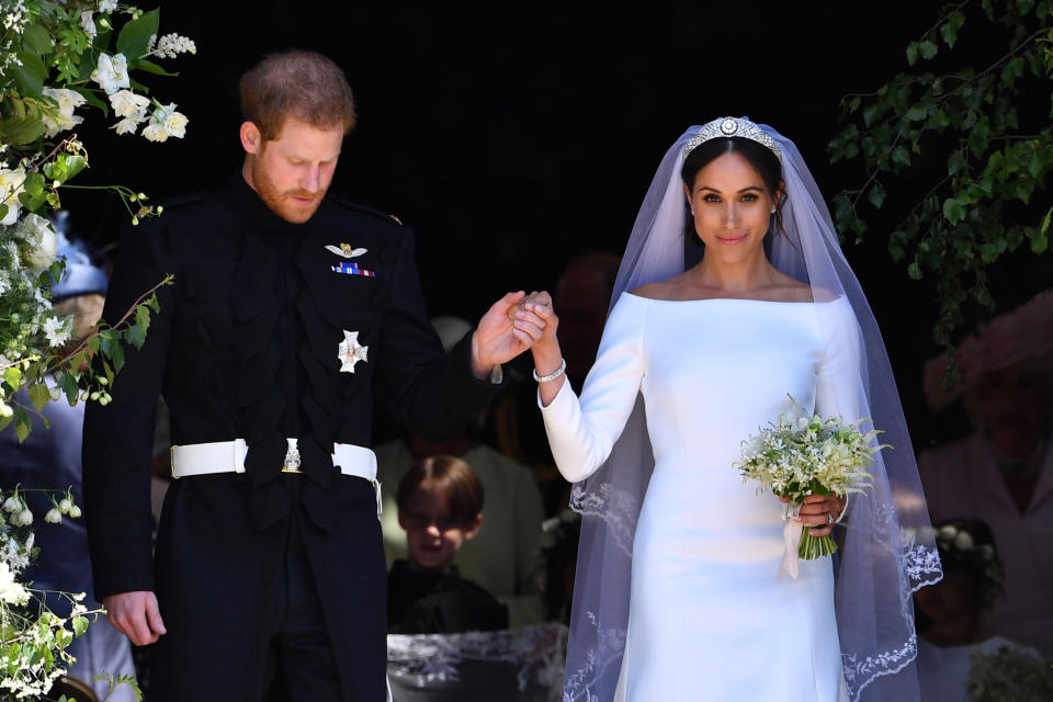 The Duke and Duchess of Sussex wed on May 19 in St. George’s Chapel at Windsor Castle. Source: Getty