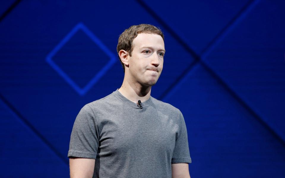 Facebook Founder and CEO Mark Zuckerberg speaks on stage during the annual Facebook F8 developers conference in San Jose, California, April 18 - Credit: STEPHEN LAM/REUTERS