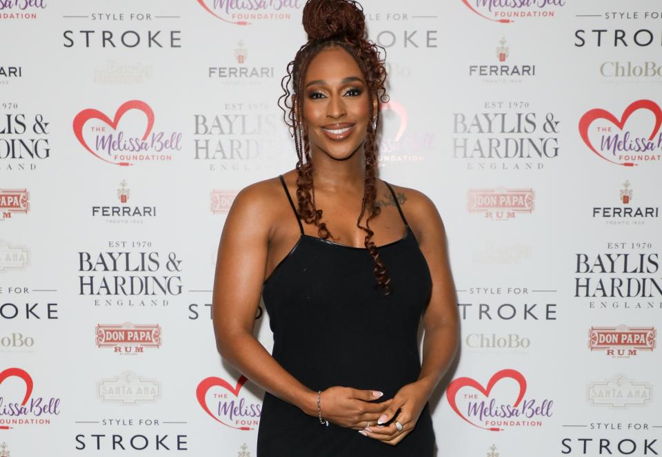 Alexandra Burke, pictured in March 2022, confirmed her pregnancy in February 2022. (Getty Images)