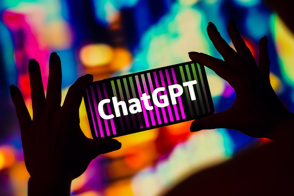 In this photo illustration, the ChatGPT (OpenAI) logo is displayed on a smartphone screen.