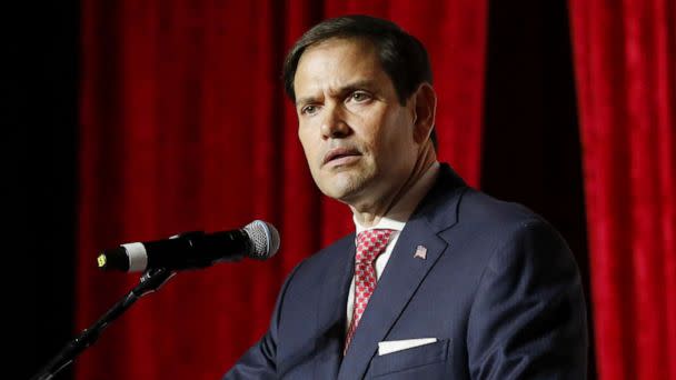 PHOTO: Senator Marco Rubio, a Republican from Florida, speaks during the Republican Party of Florida 2022 Victory Dinner in Hollywood, Fla., July 23, 2022. (Bloomberg via Getty Images)