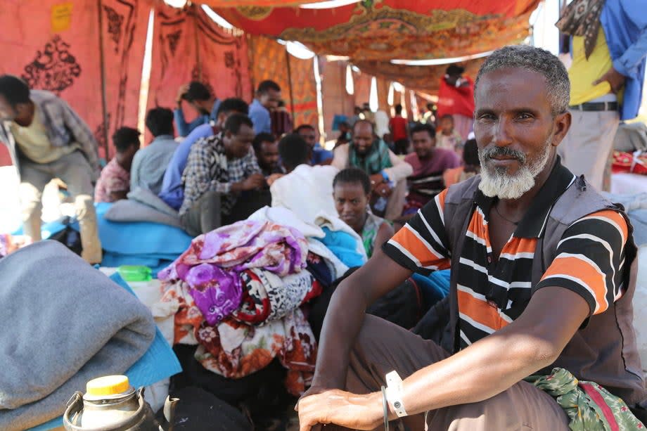 <p>Ethiopians who fled intense fighting in Tigray gather at the Um Rakuba refugee camp in neighbouring Sudan.</p> (EPA-EFE)