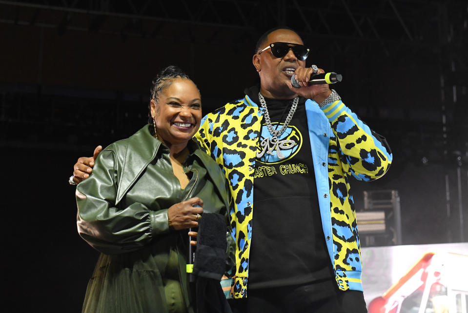 Mia X and Master P on stage