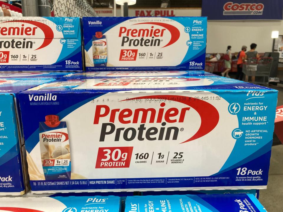 bulk boxes of premier protein shakes at costco