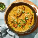 <p>These easy chicken cutlets are perfect for a weeknight dinner. A creamy jalapeño sauce coats the cutlets for a flavorful bite with a good amount of heat. Serve over rice or pasta. <a href="https://www.eatingwell.com/recipe/8028787/creamy-jalapeno-skillet-chicken/" rel="nofollow noopener" target="_blank" data-ylk="slk:View Recipe;elm:context_link;itc:0;sec:content-canvas" class="link ">View Recipe</a></p>