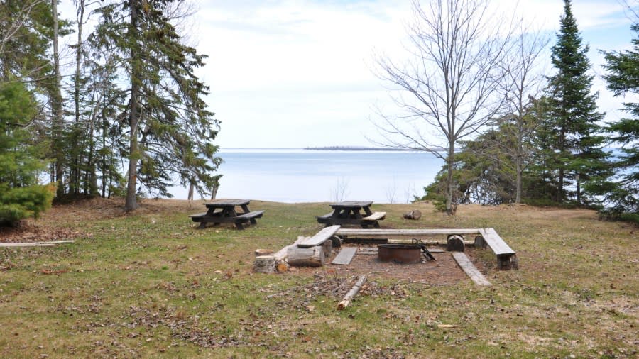 A campsite on Sand Island provides a beautiful view of Lake Superior.