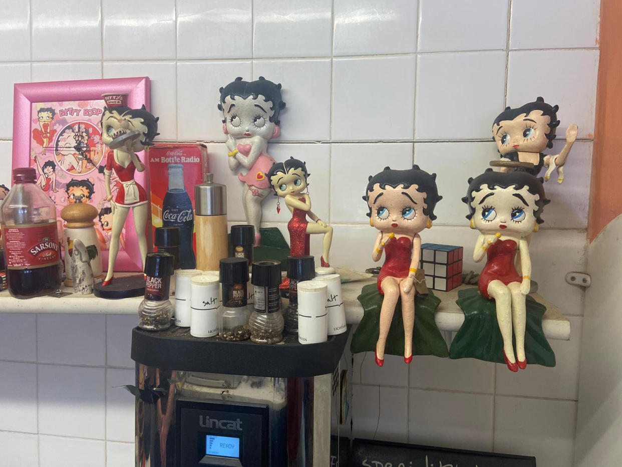 The Old Manor Café also sells Betty Boop dolls. (SWNS) 