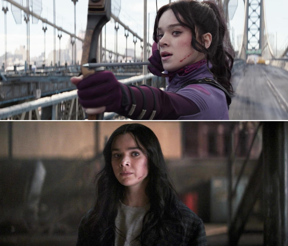 Alongside starring as Kate in Hawkeye, Hailee was also starring as Emily Dickinson in Apple TV+'s Dickinson. She was also an executive producer on the series.