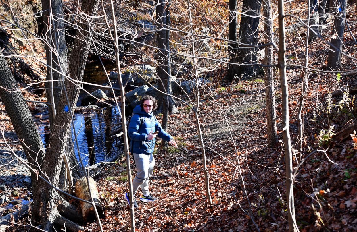 Marco Cartolano heads out on the East-West Trail from Coal Mine Brook Park.