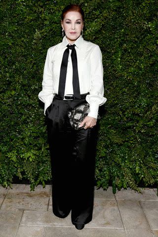 <p>Jon Kopaloff/WireImage</p> Priscilla Presley attends the Chanel dinner celebrating Sofia Coppola new book in Los Angeles