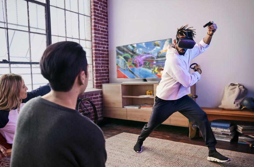 Person using Oculus Quest at home