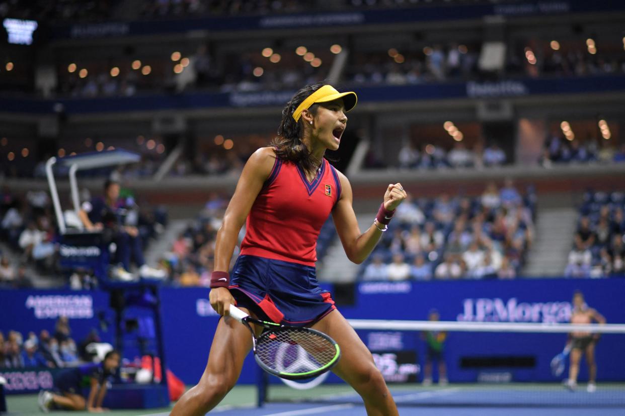 Britain's Emma Raducanu at the 2021 US Open