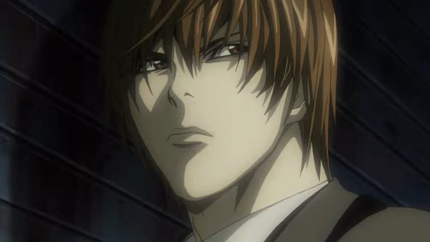 Light Yagami frowning in "Death Note"