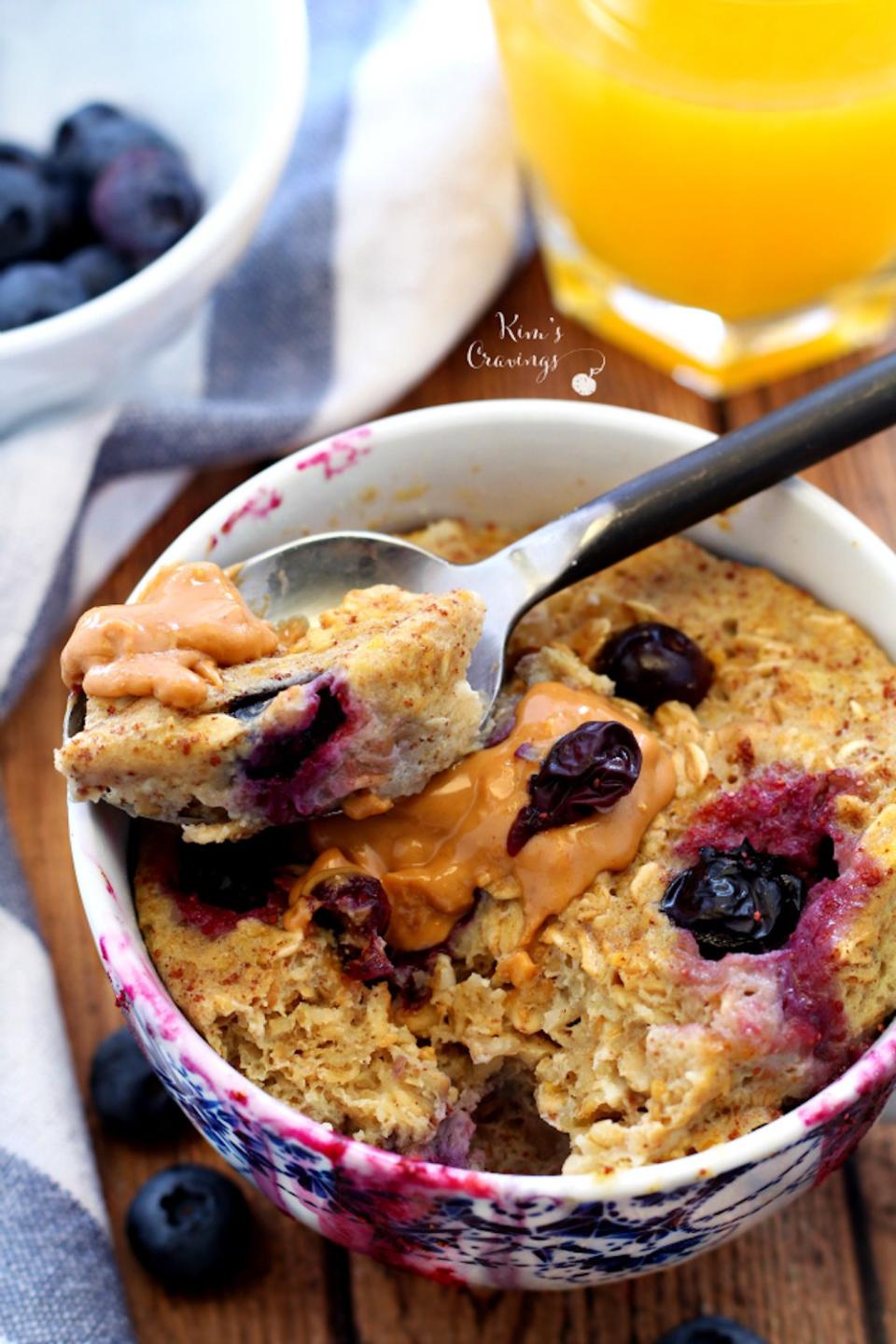 Blueberry Banana "Baked" Oatmeal from Kim's Cravings