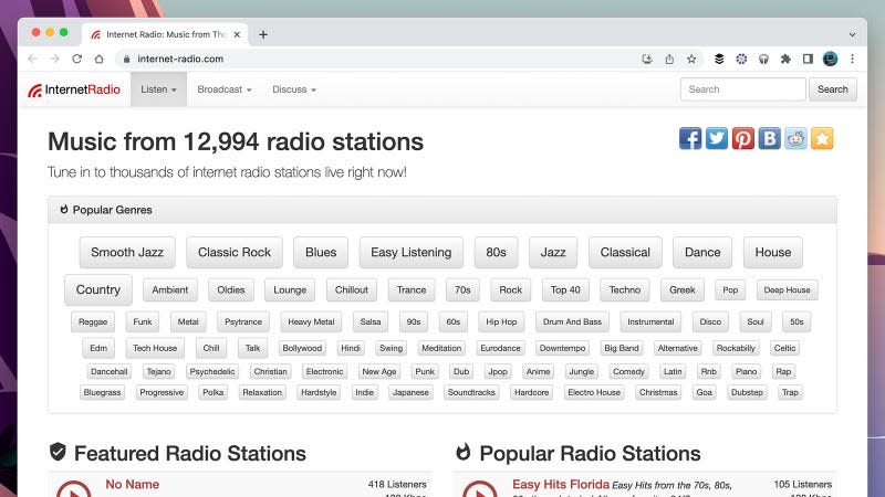 Internet-radio.com screenshot