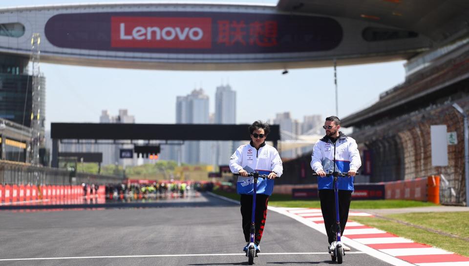 F1 Drivers Surprised by <a class="link " href="https://sports.yahoo.com/soccer/teams/china-women/" data-i13n="sec:content-canvas;subsec:anchor_text;elm:context_link" data-ylk="slk:China;sec:content-canvas;subsec:anchor_text;elm:context_link;itc:0">China</a> Track That's Been 'Repainted, Not Resurfaced' photo