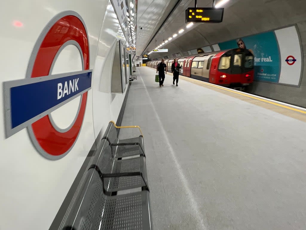 Space age: the southbound platform at Bank station in London  (Simon Calder)