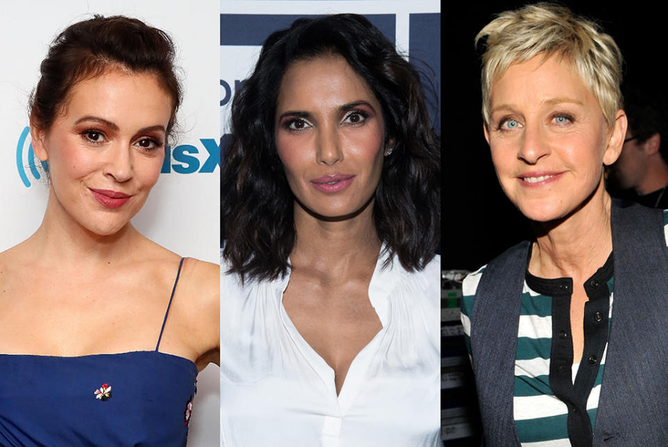 Alyssa Milano, Padma Lakshmi, and Ellen DeGeneres tuned into the hearing. (Photo: Getty Images)