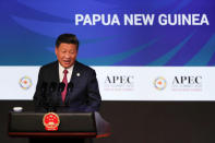 President of China Xi Jinping speaks during the APEC CEO Summit 2018 at Port Moresby, Papua New Guinea, 17 November 2018. Fazry Ismail/Pool via REUTERS