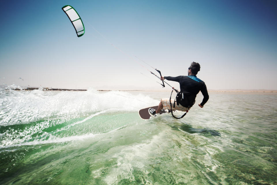 Speeding along through the sea with a board strapped to your feet and a kite flying above your head is a sure-fire way to immerse yourself in the outdoors in an exhilarating way. And you need only hop on a quick train to do it. Southend-on-Sea is popular with windsurfers and kitesurfers, and <a href="https://www.southendkitesurfing.co.uk/" rel="nofollow noopener" target="_blank" data-ylk="slk:Southend Kitesurfing;elm:context_link;itc:0;sec:content-canvas" class="link ">Southend Kitesurfing</a> is the closest place to London that offers kitesurfing lessons. The school is located just metres from the beach, and you’ll get expert tuition from Steve Davison, who has 16 years’ experience teaching all over the world. Travel time: 54 minutes (train from Fenchurch Street to Southend) <em>[Photo: Getty]</em>