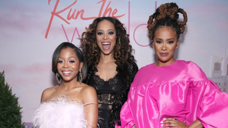 “Run the World” stars (from left) Bresha Webb, Amber Stevens West and Corbin Reid attend the show’s Season Two reception in May at L’Avenue at Saks in New York. “Run the World” is among the programs recently canceled by the cable network. (Photo: Bennett Raglin/Getty Images for Starz)